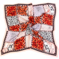Fashion Leopard Print Silk Square Scarf
